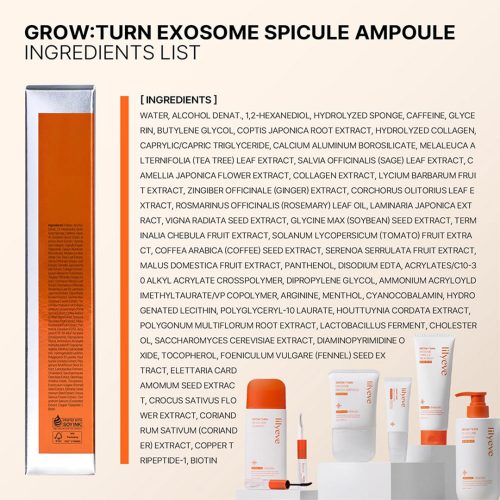 آمپول ضد ریزش و تقویت‌ کننده پوست سر اگزوزوم و اسپیکول 3000 لیلیوئه lilyeve Grow Turn Exosome Spicule Ampoule 3000